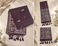Mulberry Silk Saree - Dark Maroon
