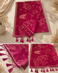 Mulberry Silk Saree - Crimson Red