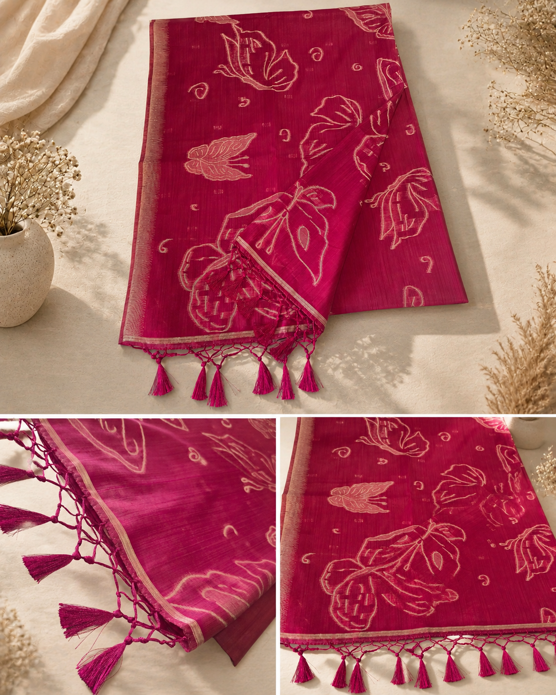 Mulberry Silk Saree - Crimson Red