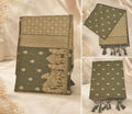 Mulberry with Cotton Saree - Olive Green