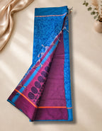 Banana Pith Fibre Saree- Blue