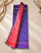 Banana Pith Fibre Saree- Blue with beige border