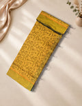 Banana Pith Fibre Saree- Mustard with Green border
