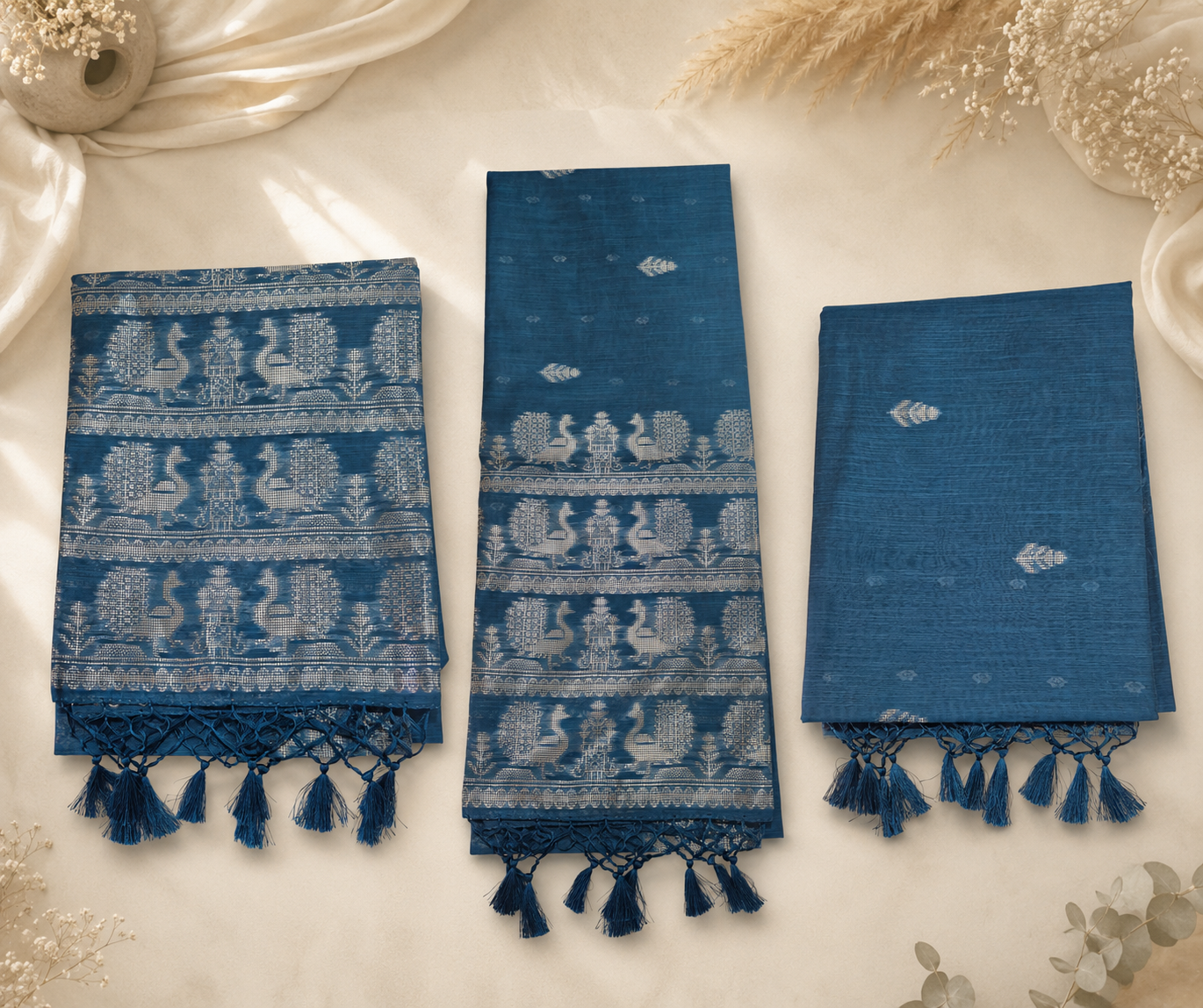 Mulberry Silk Saree - Midnight Blue
