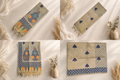 Jacquard Silk Saree - Cream Blue