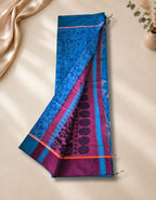 Banana Pith Fibre Saree- Blue