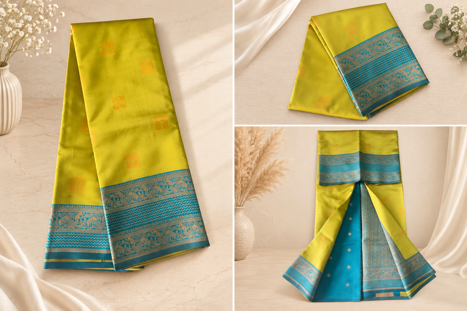 Soft Silk Saree - Golden Yellow