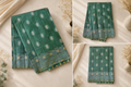 Tussar Khadi Saree - Bottle Green