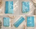 Seiko Silk Saree - Sky Blue Floral