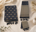 Mulberry with Cotton Saree - Dark Navy