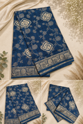 Banaras  Saree - Navy Blue