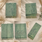 Chanderi Cotton Saree - Sage Green