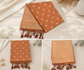 Mulberry with Cotton Saree - Rust Orange