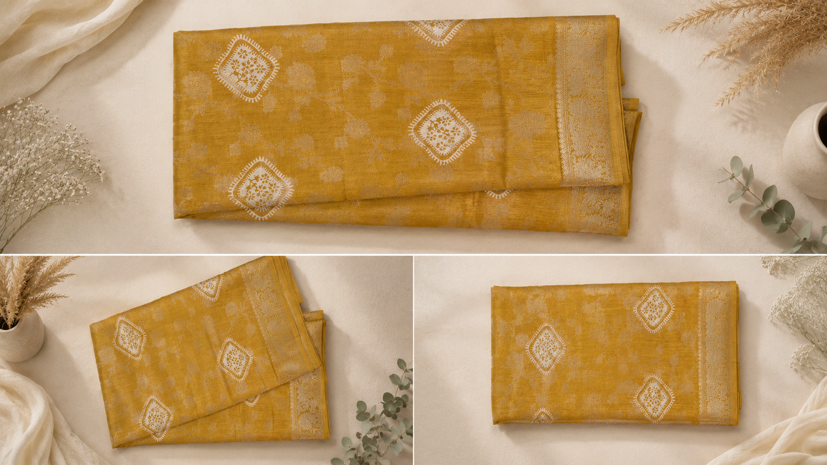 Banaras  Saree - Golden Yellow