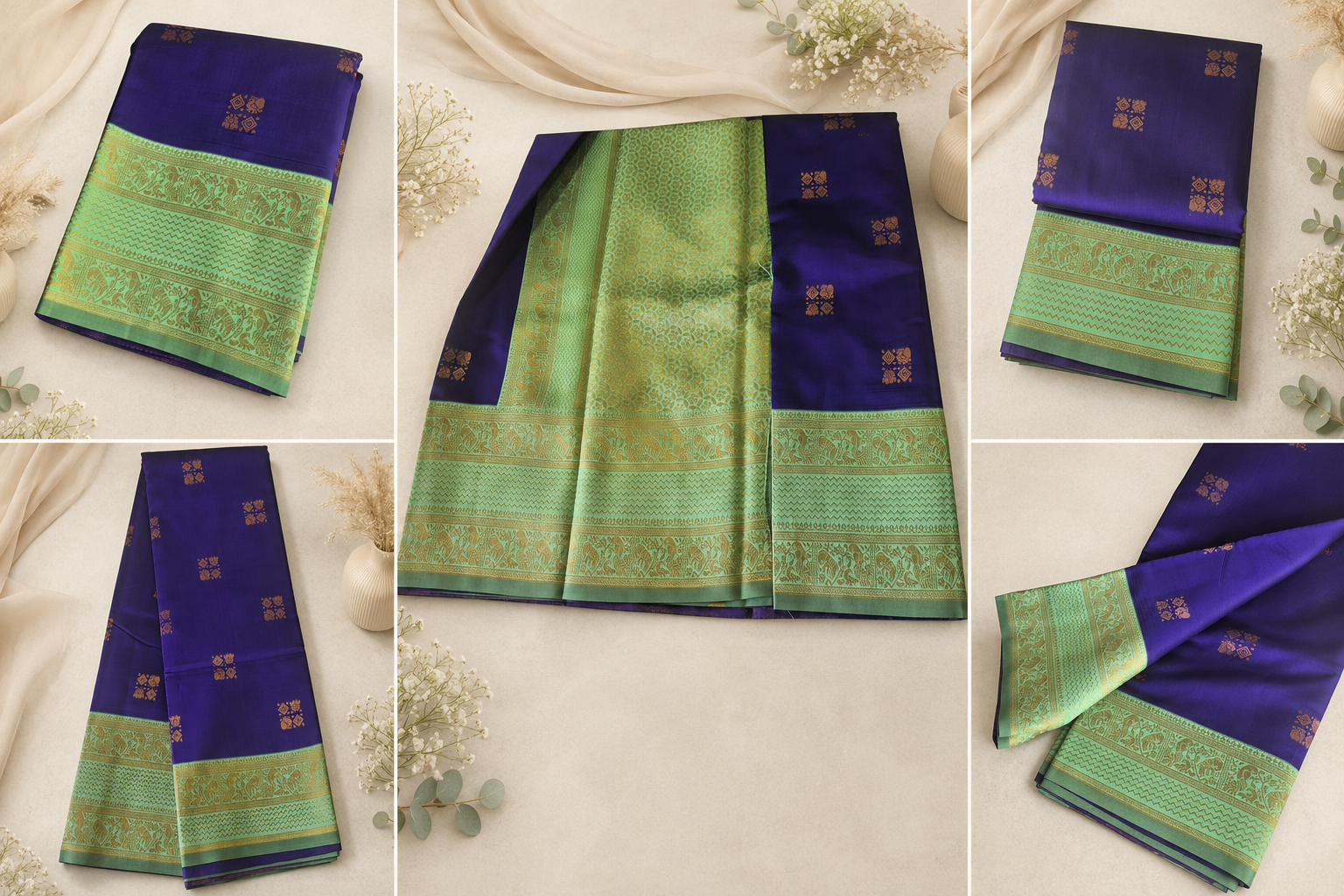 Soft Silk Saree - Dark Blue