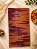 Woman's unstiched pure handloom -Maroon and Orange