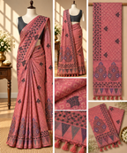 Jacquard Silk Saree - Deep Pink