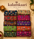 Unstitched Kalamkaari blouse -silk- 10 pcs-Pattern1