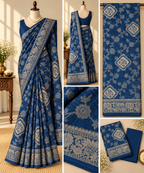 Banaras  Saree - Navy Blue