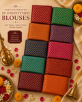 Festive combo- 10 Silk unstitched blouses-Pattern 2